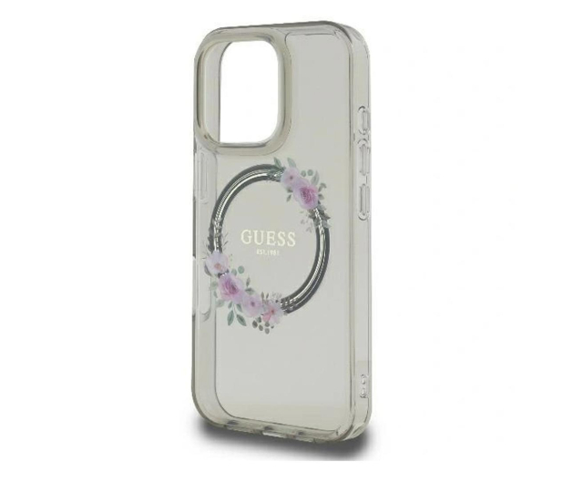 Guess IML Flowers Wreath do iPhone 16 Pro czarny - 1279184 - zdjęcie 2